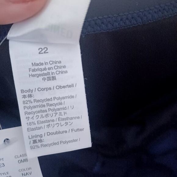 J. Crew Navy Blue One-Piece Swimsuit Removeable Straps 22 NWT UPF 50 - Picture 10 of 14